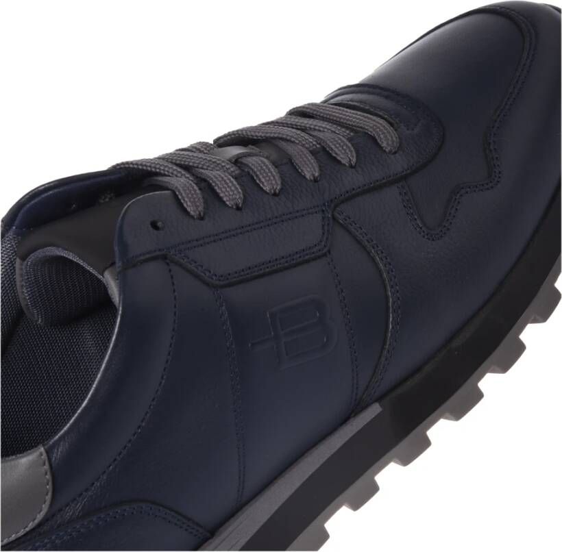 Baldinini Trainers in dark blue leather and tumbled leather Blue Heren