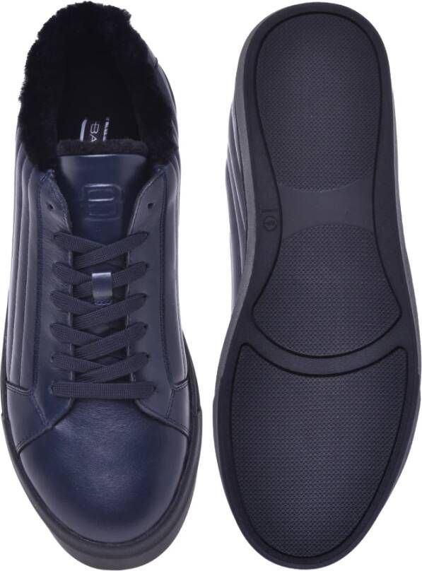 Baldinini Trainers in dark blue quilted leather and leather Blue Heren