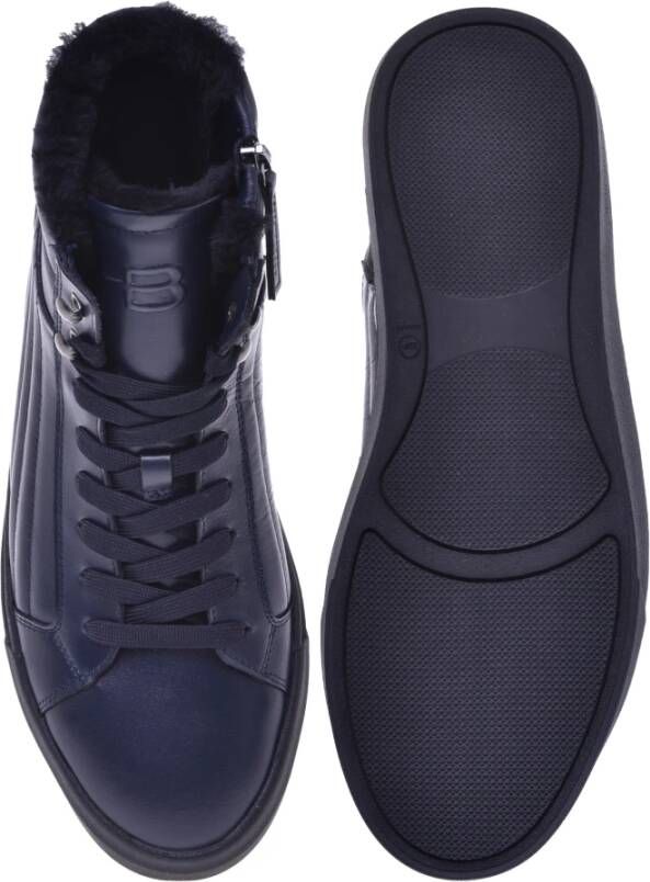 Baldinini Trainers in dark blue quilted leather and leather Blue Heren