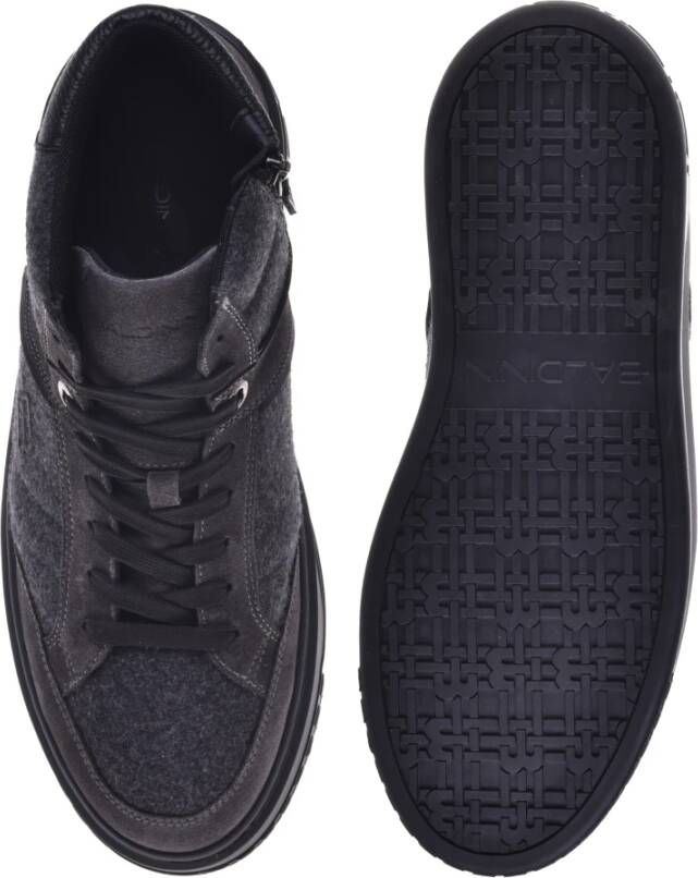 Baldinini Trainers in dark grey fabric and suede Gray Heren