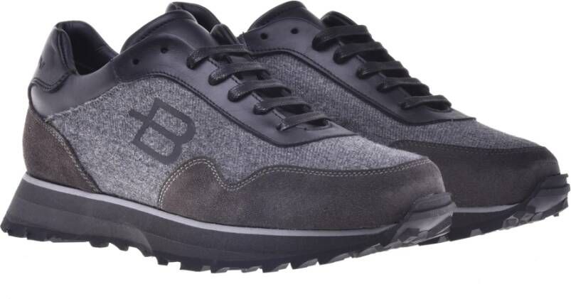 Baldinini Trainers in dark grey suede and fabric Gray Heren