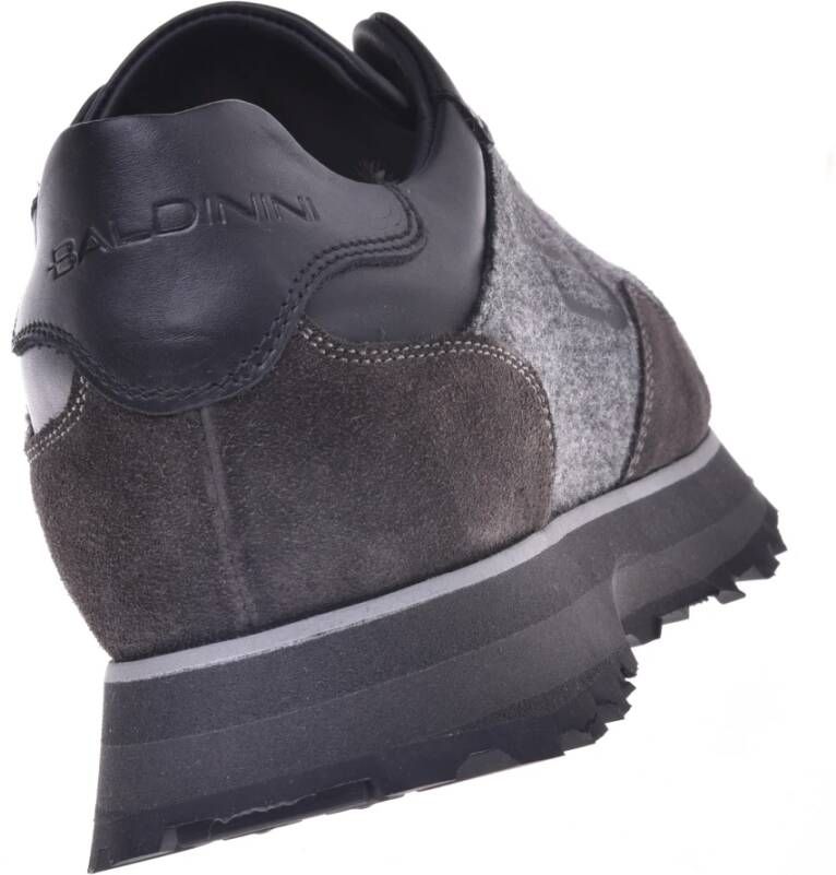 Baldinini Trainers in dark grey suede and fabric Gray Heren