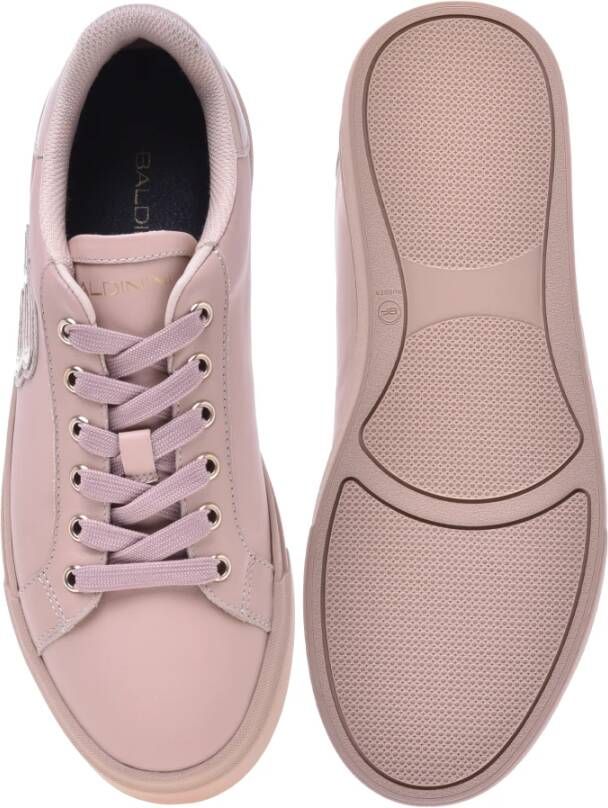 Baldinini Trainers in nude laminated leather and leather Beige Dames