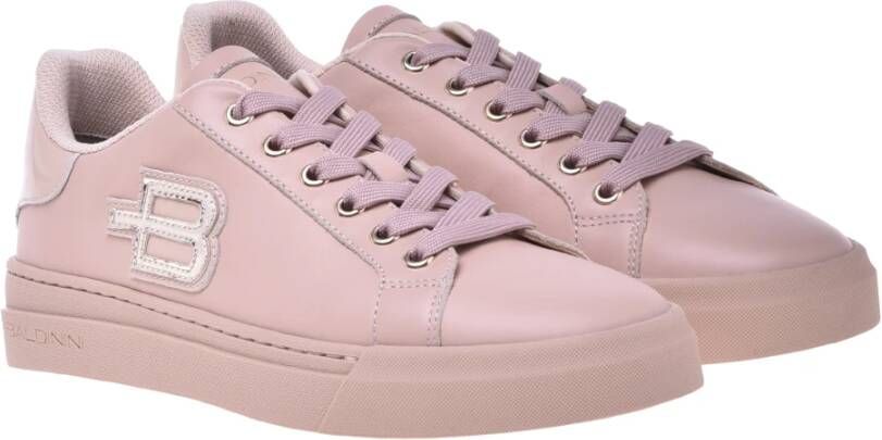 Baldinini Trainers in nude laminated leather and leather Beige Dames