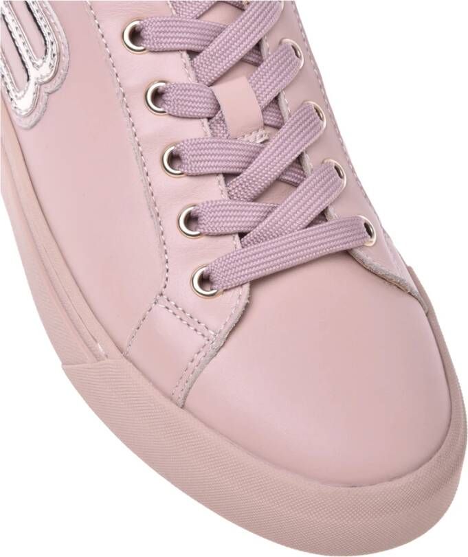 Baldinini Trainers in nude laminated leather and leather Beige Dames