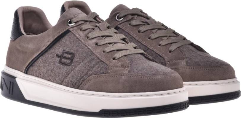 Baldinini Trainers in taupe fabric and suede Brown Heren