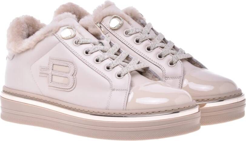 Baldinini Trainers in vanilla leather and patent leather Beige Dames