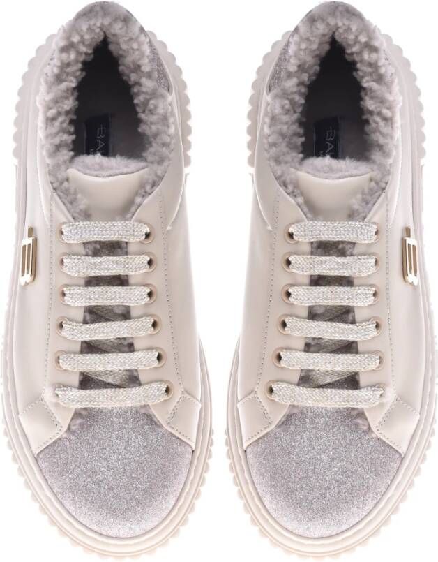 Baldinini Trainers in vanilla leather with glitter Multicolor Dames