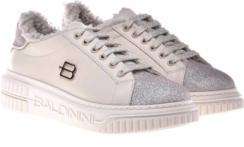 Baldinini Trainers in vanilla leather with glitter Multicolor Dames