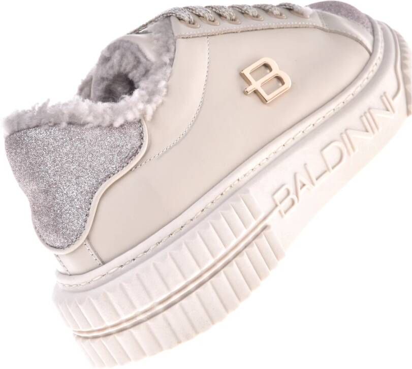 Baldinini Trainers in vanilla leather with glitter Multicolor Dames