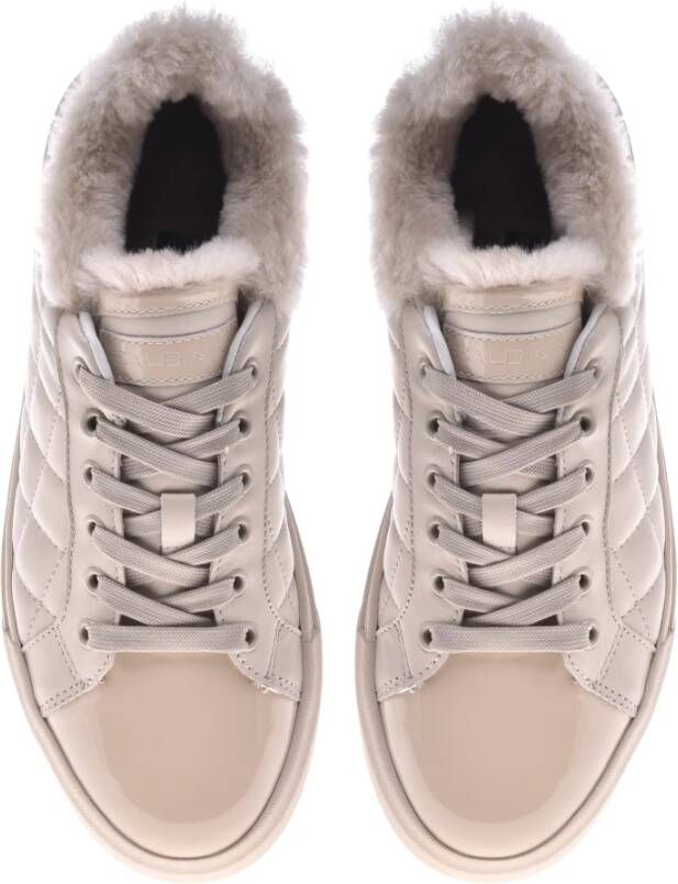 Baldinini Trainers in vanilla quilted leather and patent leather Beige Dames