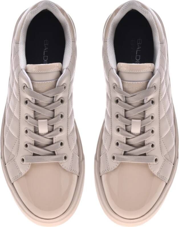 Baldinini Trainers in vanilla quilted leather and patent leather Beige Dames