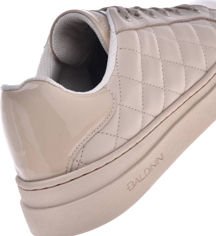 Baldinini Trainers in vanilla quilted leather and patent leather Beige Dames