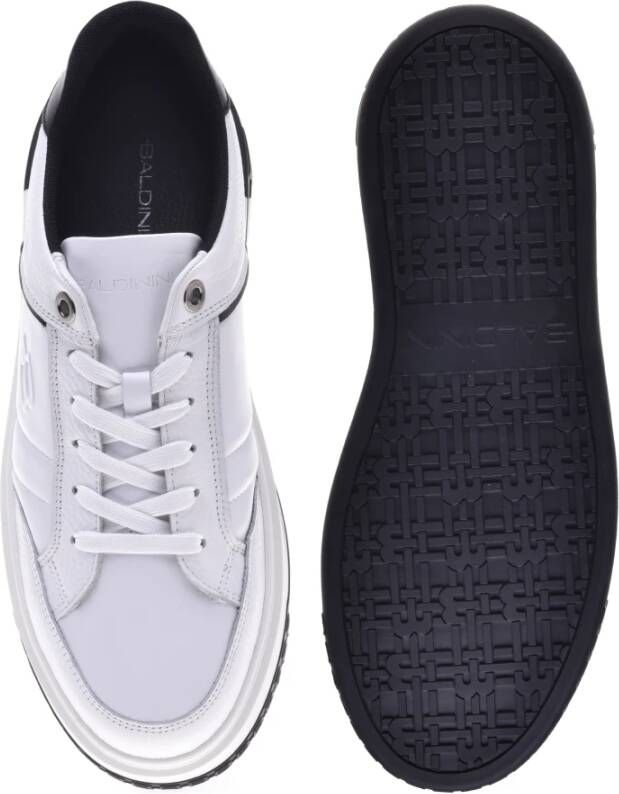 Baldinini Trainers in white leather and tumbled leather White Heren