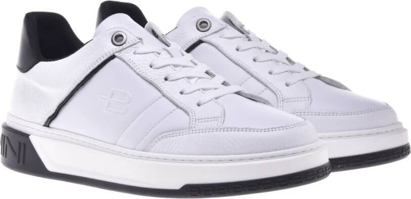 Baldinini Trainers in white leather and tumbled leather White Heren