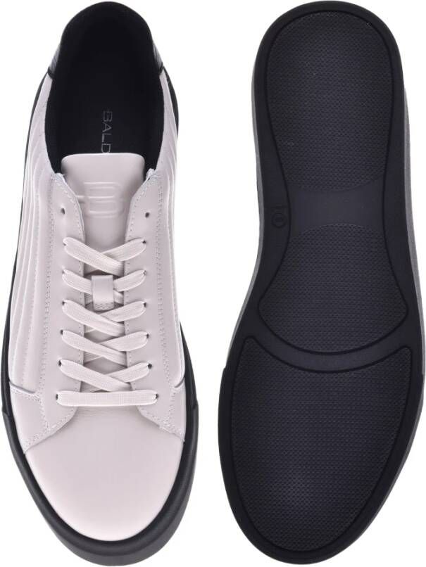 Baldinini Trainers in white quilted leather and leather White Heren