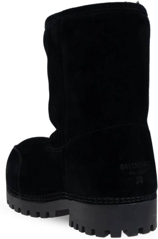 Balenciaga Alaska Bont Lage Sneeuwlaarzen Black Dames