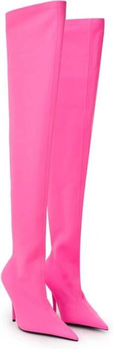 Balenciaga Elegante Roze Polyester Enkellaarzen Pink Dames