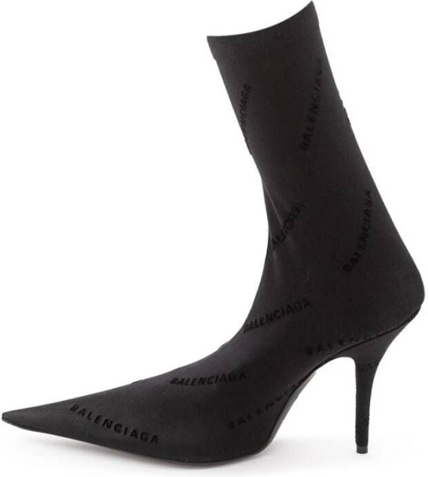 Balenciaga Elegante Zwarte Statement Laarzen van Spandex Black Dames