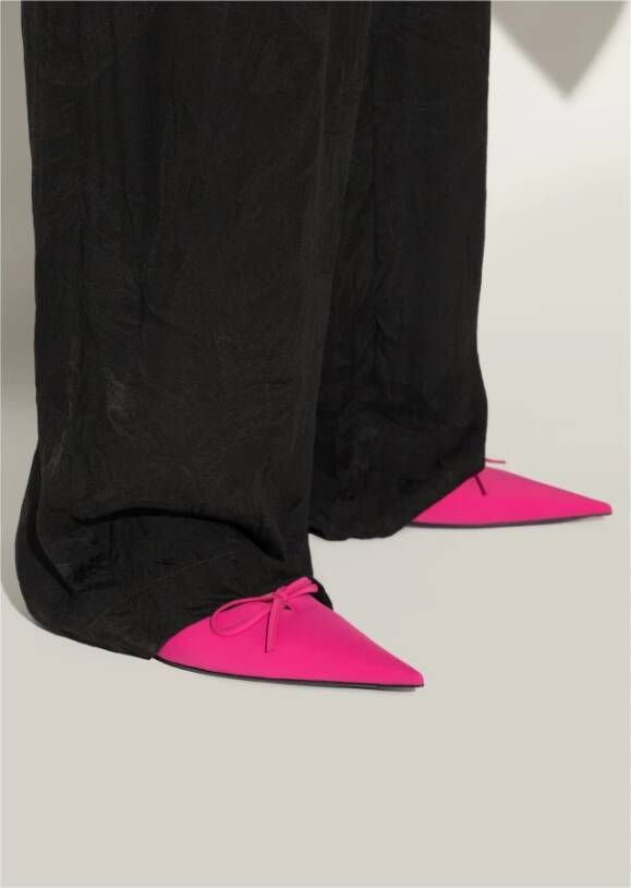 Balenciaga Gehakte pantoffels Mes Strik Pink Dames