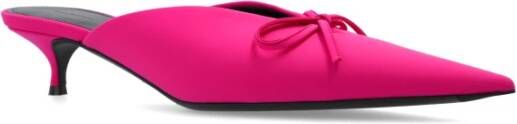 Balenciaga Gehakte pantoffels Mes Strik Pink Dames