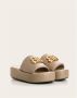 Balenciaga Glanzende Leren Muiltjes met Gouden BB Beige Dames - Thumbnail 2