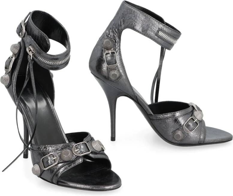 Balenciaga Grijze Leren Sandalen met Studs Gray Dames