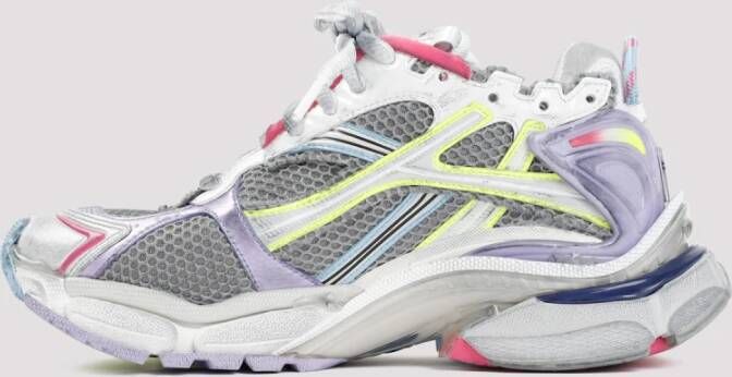 Balenciaga Grijze Mesh Sneakers met Lila en Gele Accenten Multicolor Dames