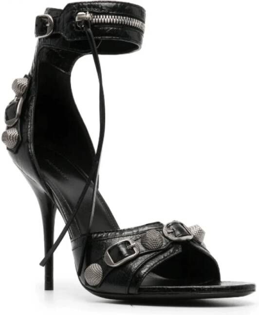 Balenciaga Edgy 110mm Leren Sandalen Zwart Dames