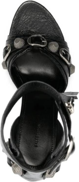 Balenciaga Edgy 110mm Leren Sandalen Zwart Dames