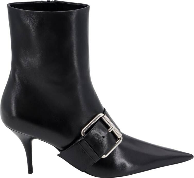 Balenciaga Leren Enkellaarsjes met Maxi Gesp Black Dames