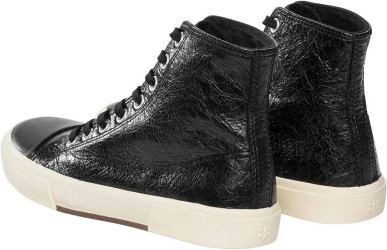 Balenciaga Leren sneakers met contrastlogo detail Black Dames