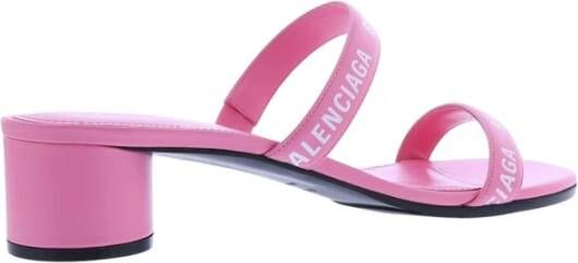 Balenciaga Open Teen Logo Band Sandalen Roze Dames