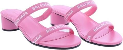 Balenciaga Open Teen Logo Band Sandalen Roze Dames