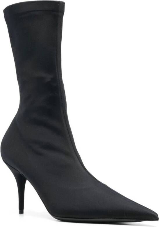 Balenciaga Puntige Leren Laarzen Black Dames