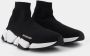 Balenciaga Zwart Witte Speed.2 Sok-Style Sneakers Black Dames - Thumbnail 8