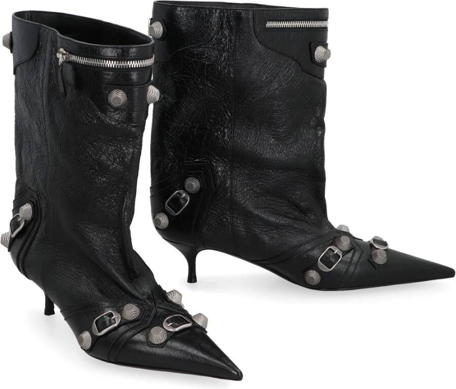 Balenciaga Studded Leren Enkellaarzen Black Dames