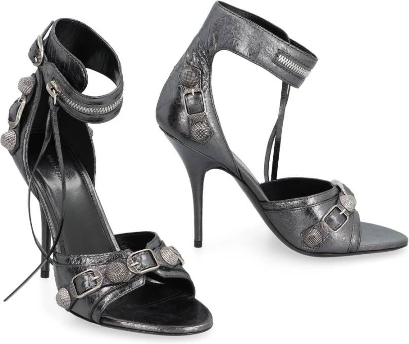 Balenciaga Studded Leren Sandalen Gray Dames