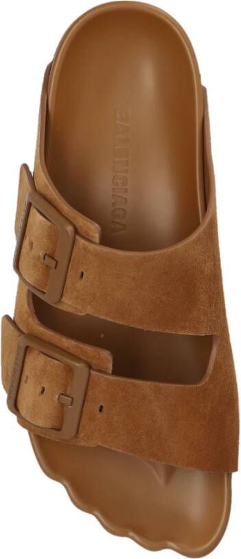 Balenciaga Suede Pantoffels 'Sunday' Brown Dames