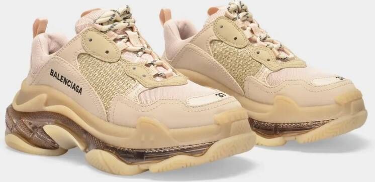 Balenciaga Clear Sole Triple S Sneakers Beige Dames