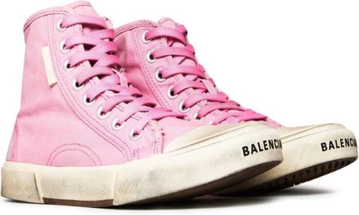 Balenciaga Vernietigde Stof Hi-Top Sneakers Pink Unisex