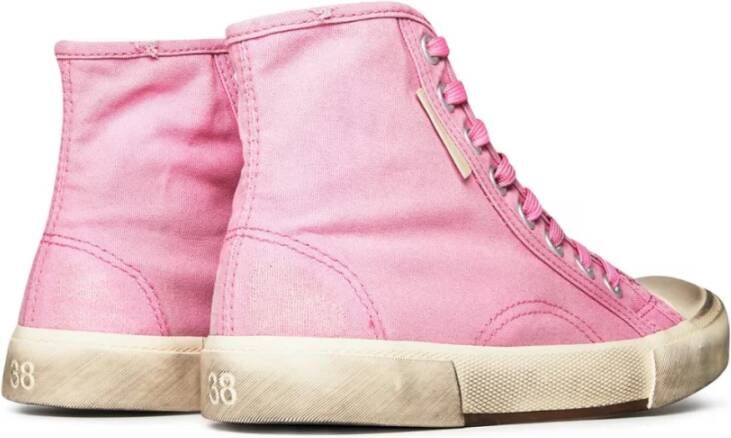 Balenciaga Vernietigde Stof Hi-Top Sneakers Pink Unisex