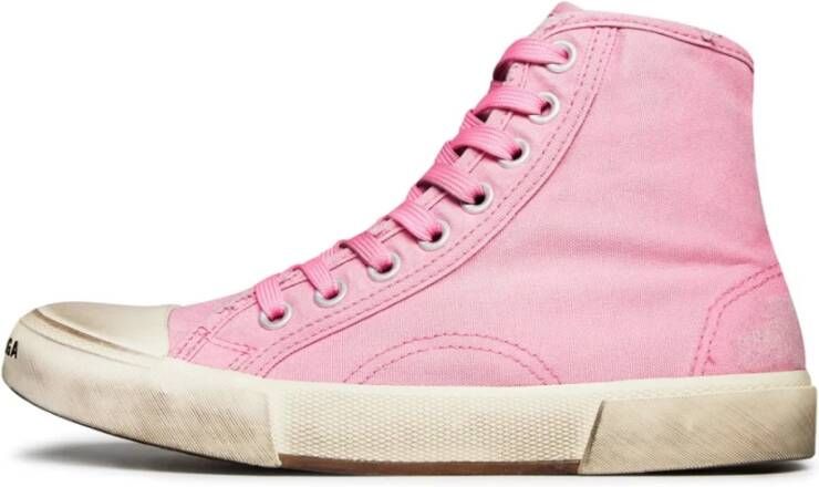 Balenciaga Vernietigde Stof Hi-Top Sneakers Pink Unisex