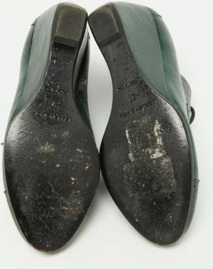 Balenciaga Vintage Pre-owned Leather flats Green Dames