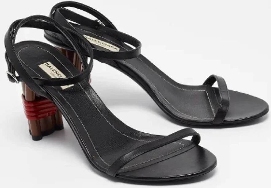 Balenciaga Vintage Pre-owned Leather sandals Black Dames