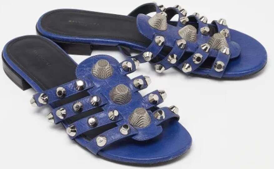 Balenciaga Vintage Pre-owned Leather sandals Blue Dames