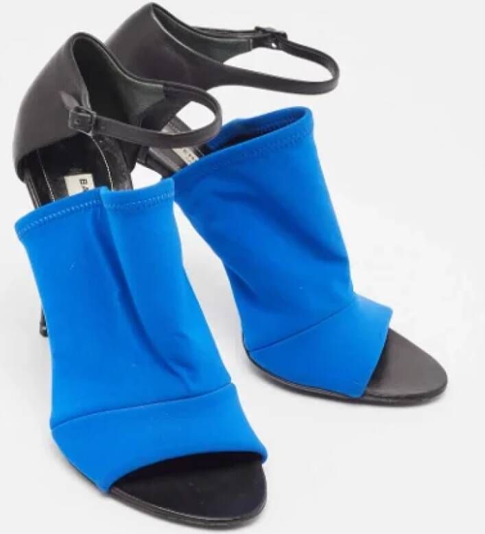 Balenciaga Vintage Pre-owned Leather sandals Blue Dames