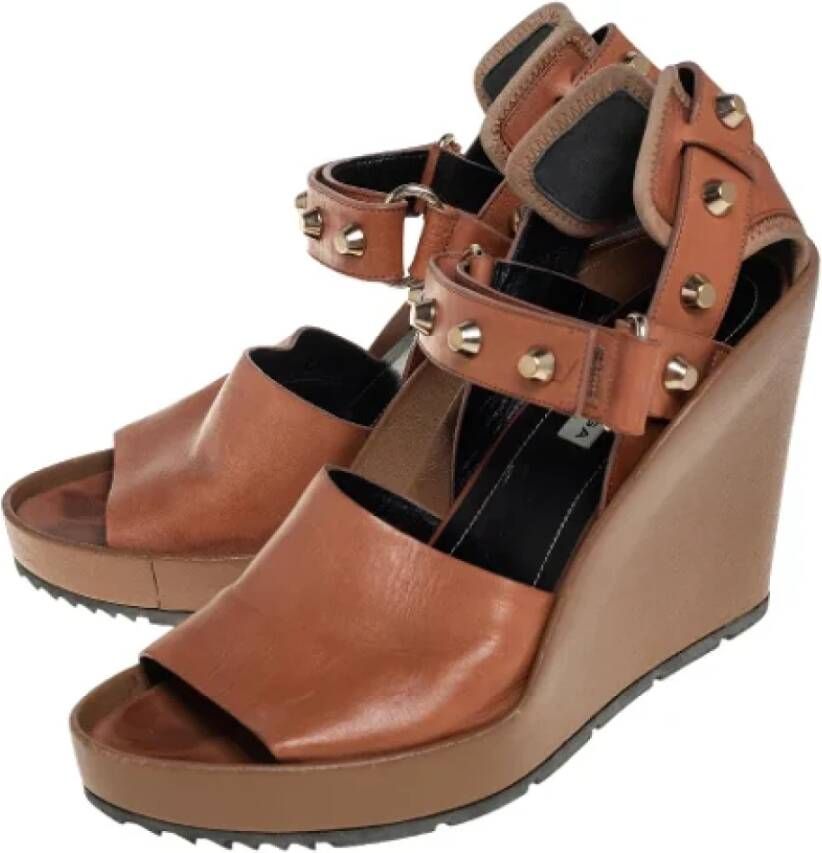 Balenciaga Vintage Pre-owned Leather sandals Brown Dames