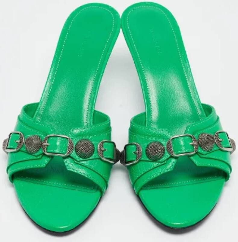 Balenciaga Vintage Pre-owned Leather sandals Green Dames