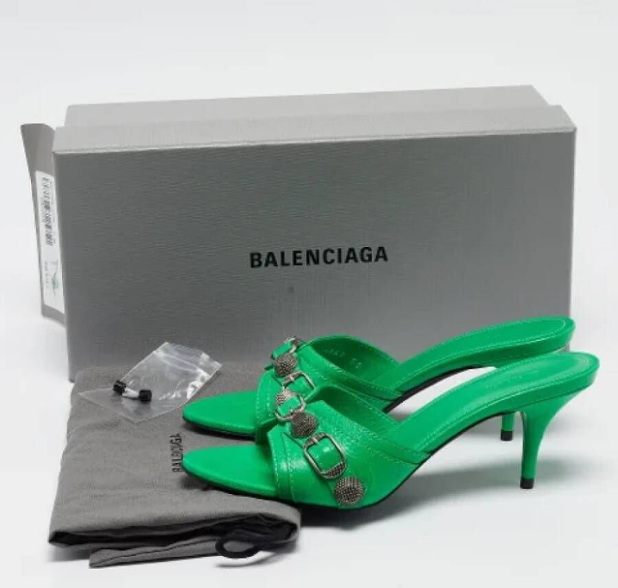 Balenciaga Vintage Pre-owned Leather sandals Green Dames